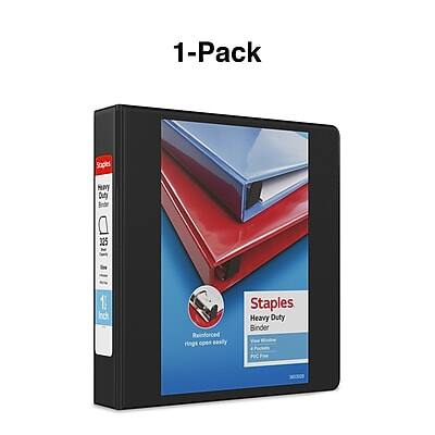 1-Pack Staples Heavy-Duty Binder  
325 Irc Reinforced Rings Open Easily  
Heavy-Duty  
Reinforced rings open easily  
1"  
100% Recyclable