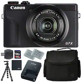 Canon - PowerShot G7 X Mark III Digital Camera (Black) (3637C001) + AOM 128GB Bundle Package Kit