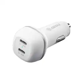 Esoulk - Dual USB 60W (30W+30W) USB-C Fast Car Charger Adapter For Samsung iPhone iPad Universal - White