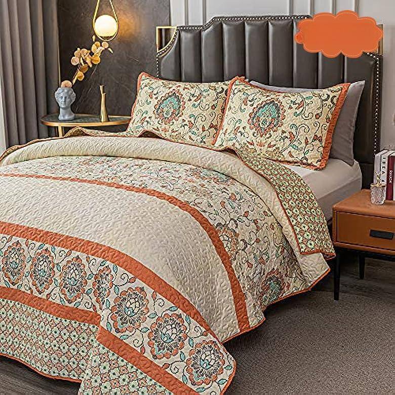 Alt View 2. NICHOLAS KLEIN - Bohemian Queen Comforter Sets Quilts 1 2 Pillow Shams Nordic Bedding Set Printed Coverlet With Pillowcase L... - Pink King.