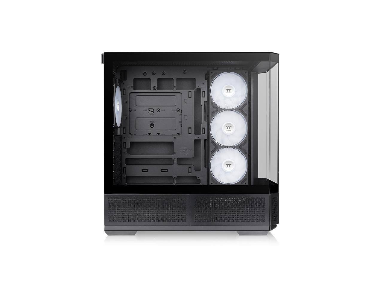 Alt View 1. Thermaltake - Thermaltake View 370 TG ARGB Mid Tower Chassis with 360mm Radiator Support, Fans Included - Black.