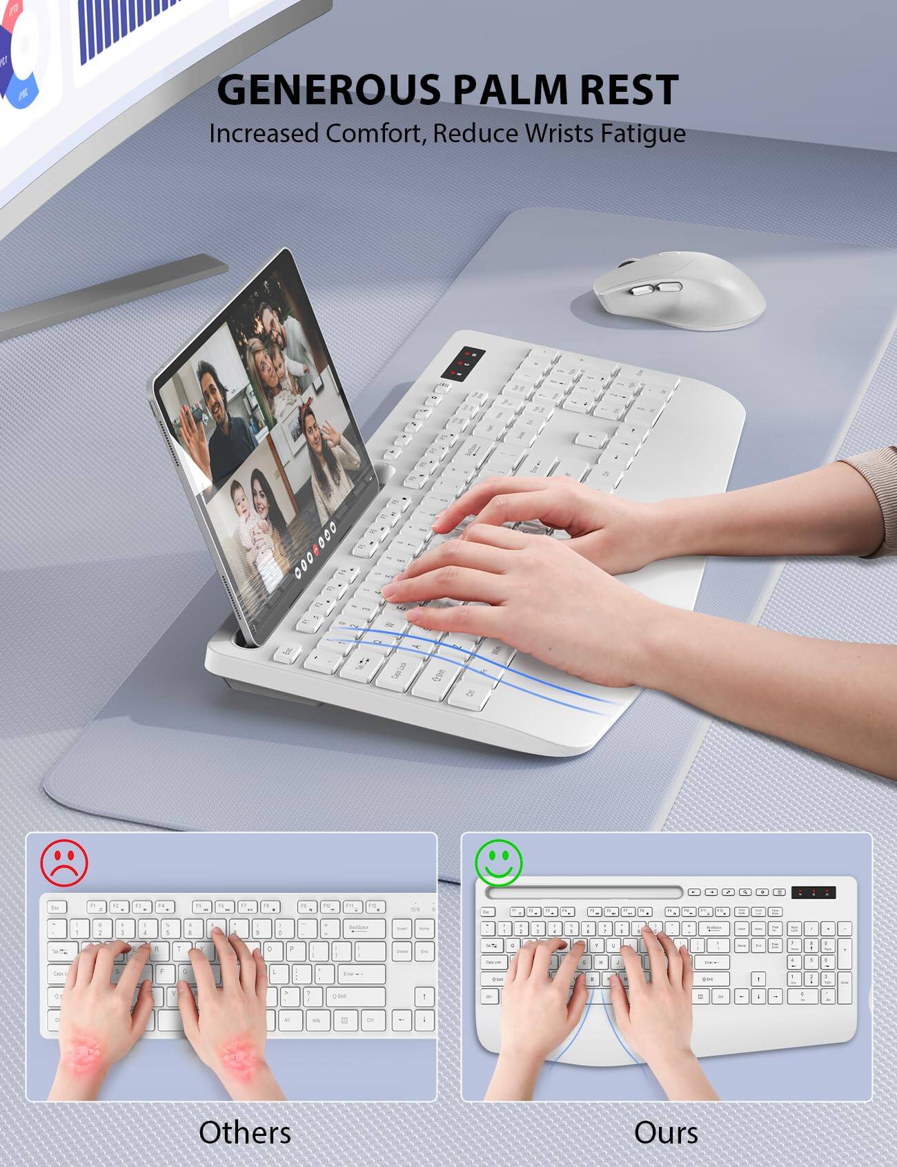 B PES

GENEROUS PALM REST Increased Comfort, Reduce Wrists Fatigue

11%

Others

Ours