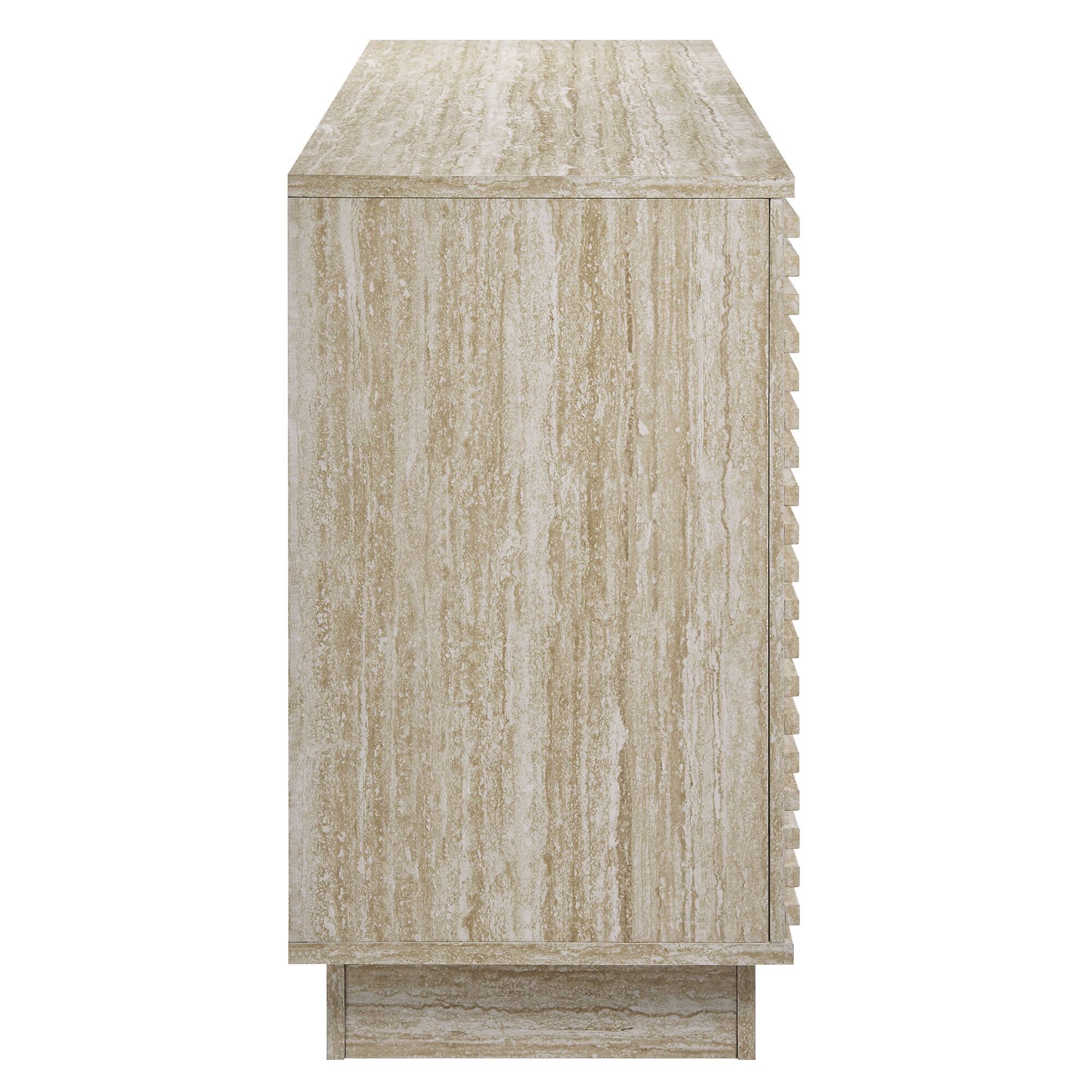 Alt View 2. Modway - Render 70" Faux Travertine Sideboard Cabinet TV Stand by Modway - Travertine.