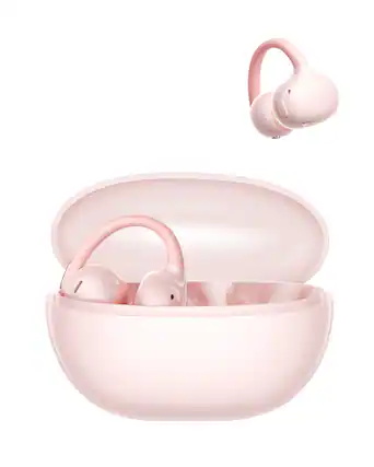 Front. Baseus - Baseus Bowie MC2 Air Open Ear Clip On Wireless Earbuds - 4.9g Ultra Light, 40H Battery, IP67 Waterproof -Pink.