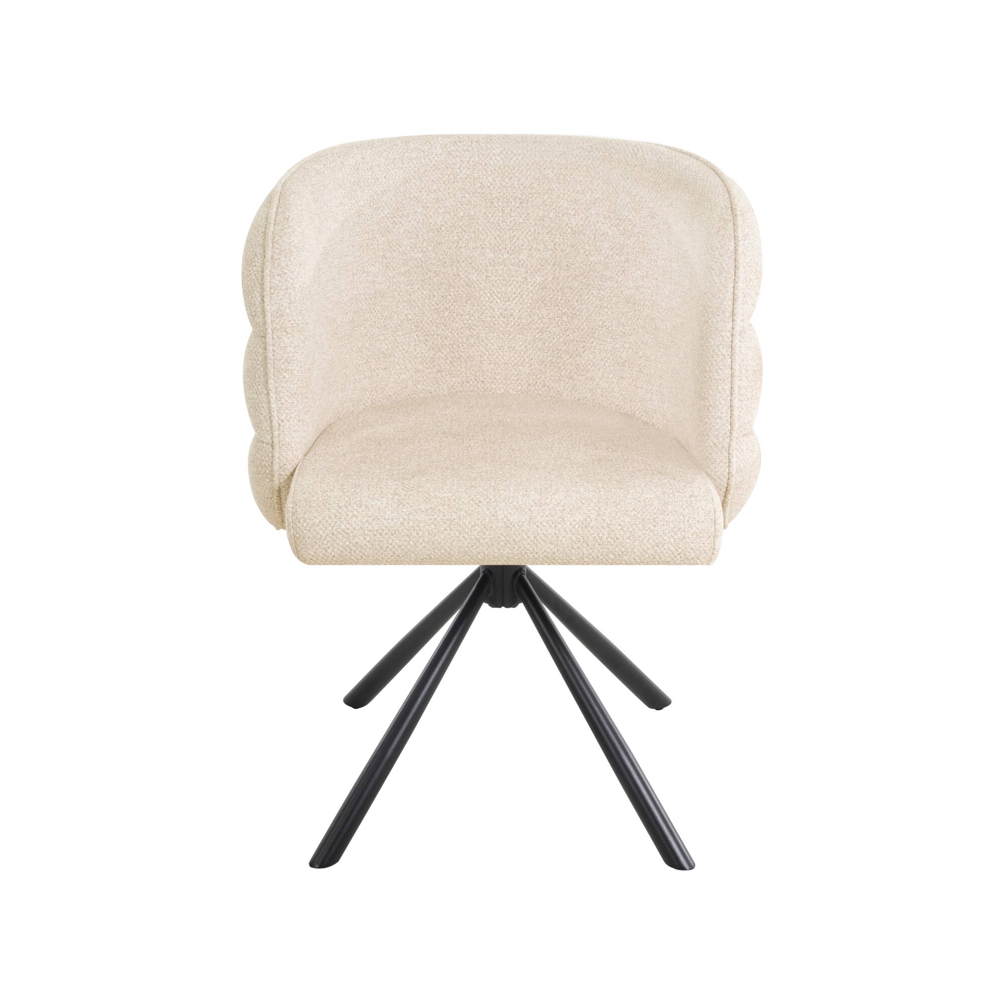 Alt View 4. GOODSILO - Modern Swivel Dining Chairs Set of 2 with Thickened Cushion and Metal Base for Home Office Living Room - Beige.