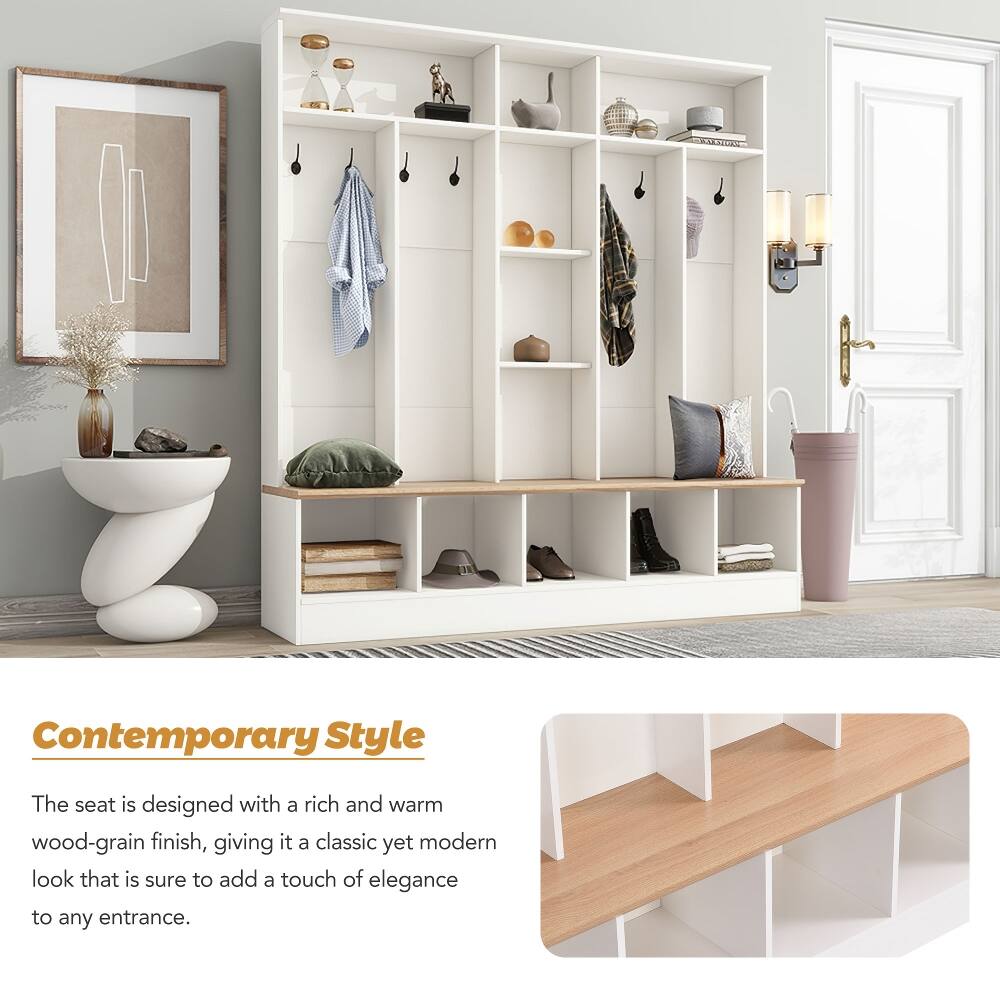DAVE  
Contemporary Style  
The seat is designed with a rich and warm wood-grain finish, giving it a classic yet modern look that is sure to add a touch of elegance to any entrance.