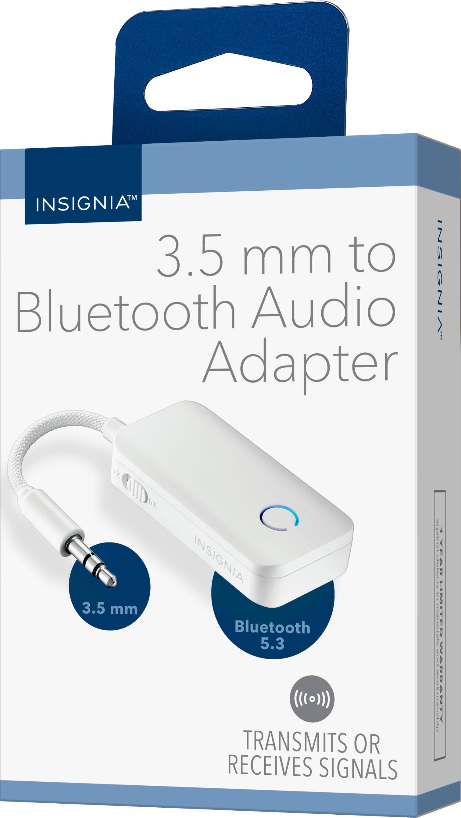 INSIGNIA™ 3.5 mm to Bluetooth Audio Adapter  
Bluetooth 5.3  
Transmits or Receives Signals  
1 Year Limited Warranty