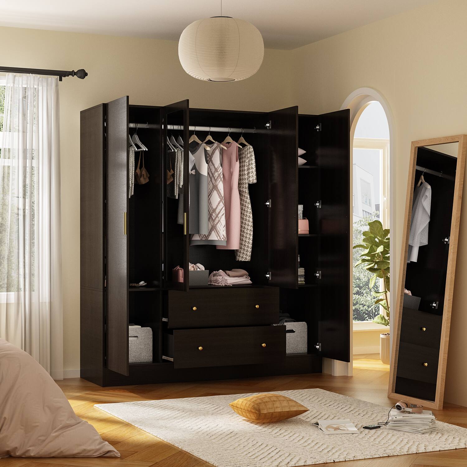 FUFU & GAGA FUFU&GAGA Chocolate Classic Wardrobe: Chic Storage