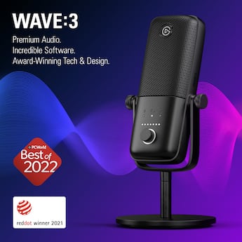 Elgato Wave:3 Wired Cardioid Condenser USB Microphone Black Elgato Wave:3 Wired Cardioid Condenser USB Microphone Black
