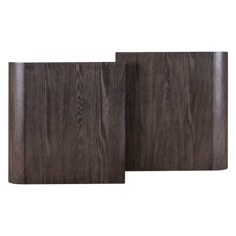 Angle. Liberty Furniture Industries - Living Room Cocktail Table Rounded Waterfall Edge Design - Espresso Oak Wood - Espresso.