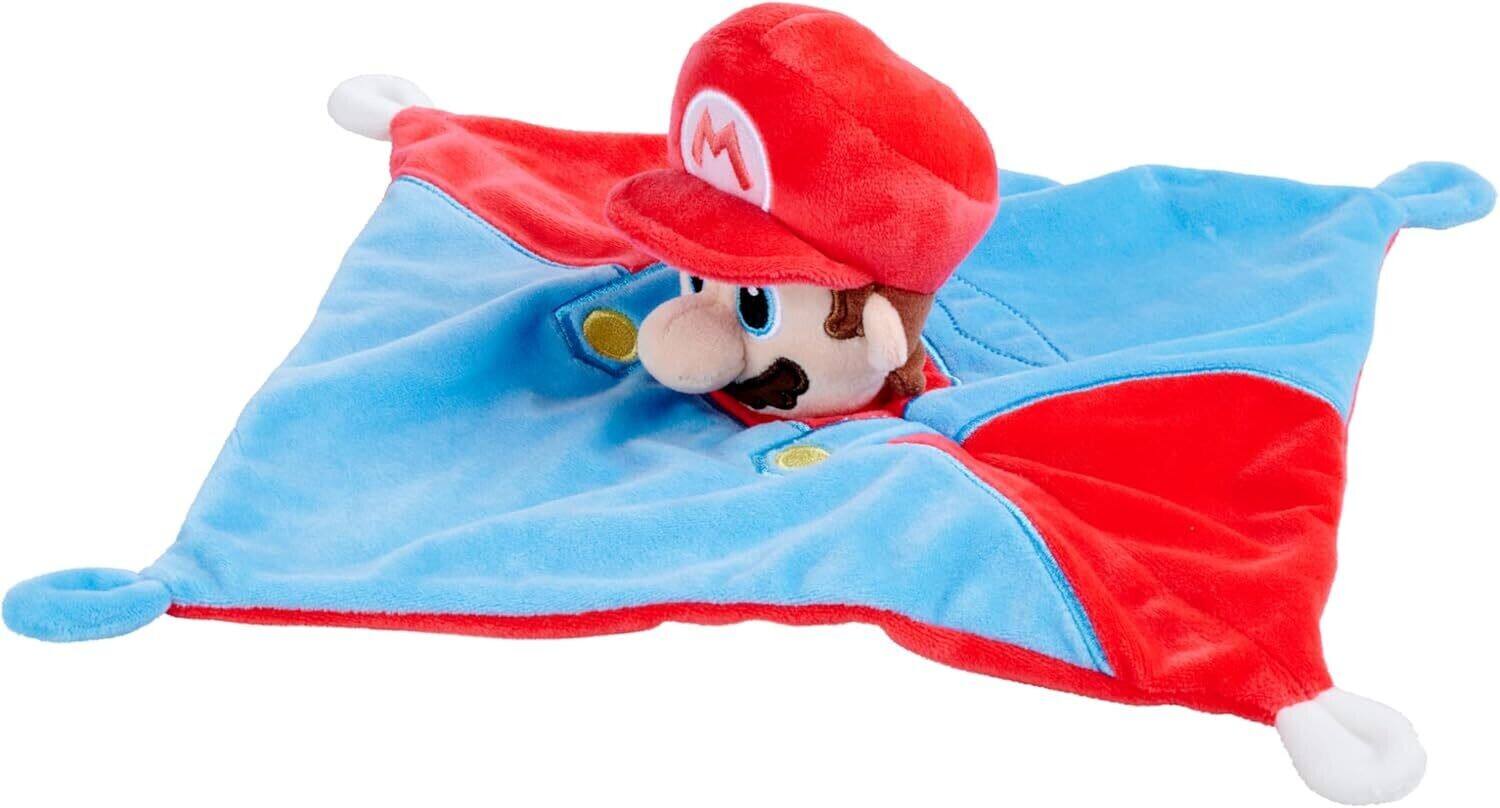 Alt View 1. Jada Toys - Super Mario - Baby Security Blanket with Rattle 10"x10" Plush with Soft Mario Head for Infants   - COLLECTIBLES - Multicolor.