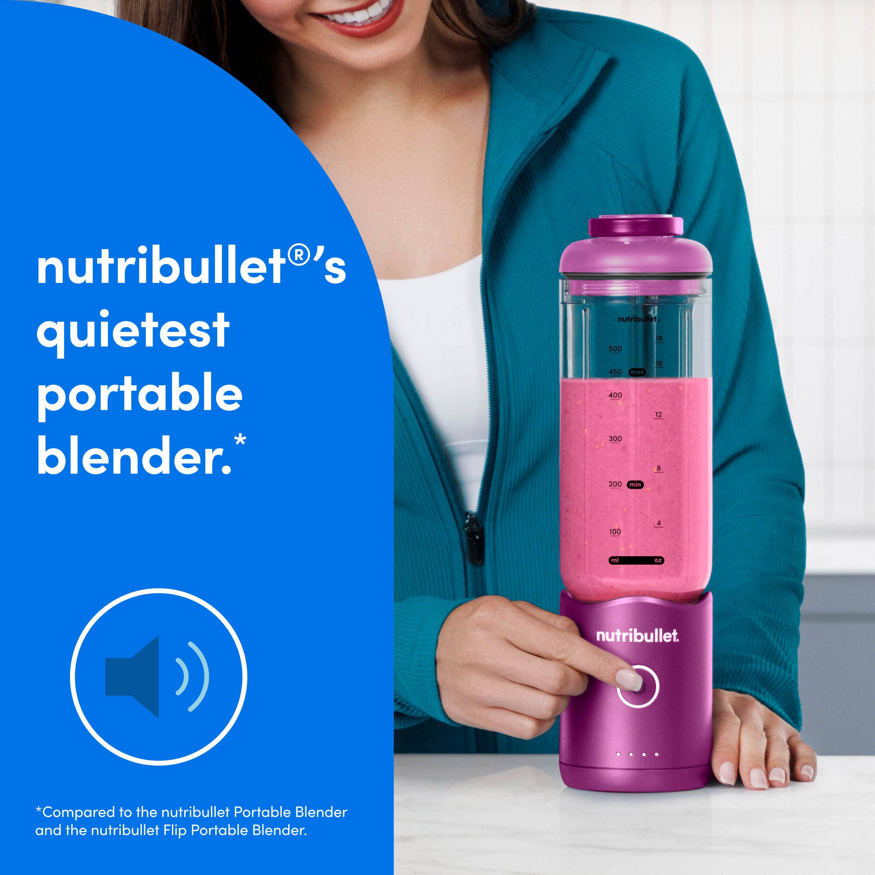 nutribullet®'s quietest portable blender.  
*Compared to the nutribullet Portable Blender and the nutribullet Flip Portable Blender.
