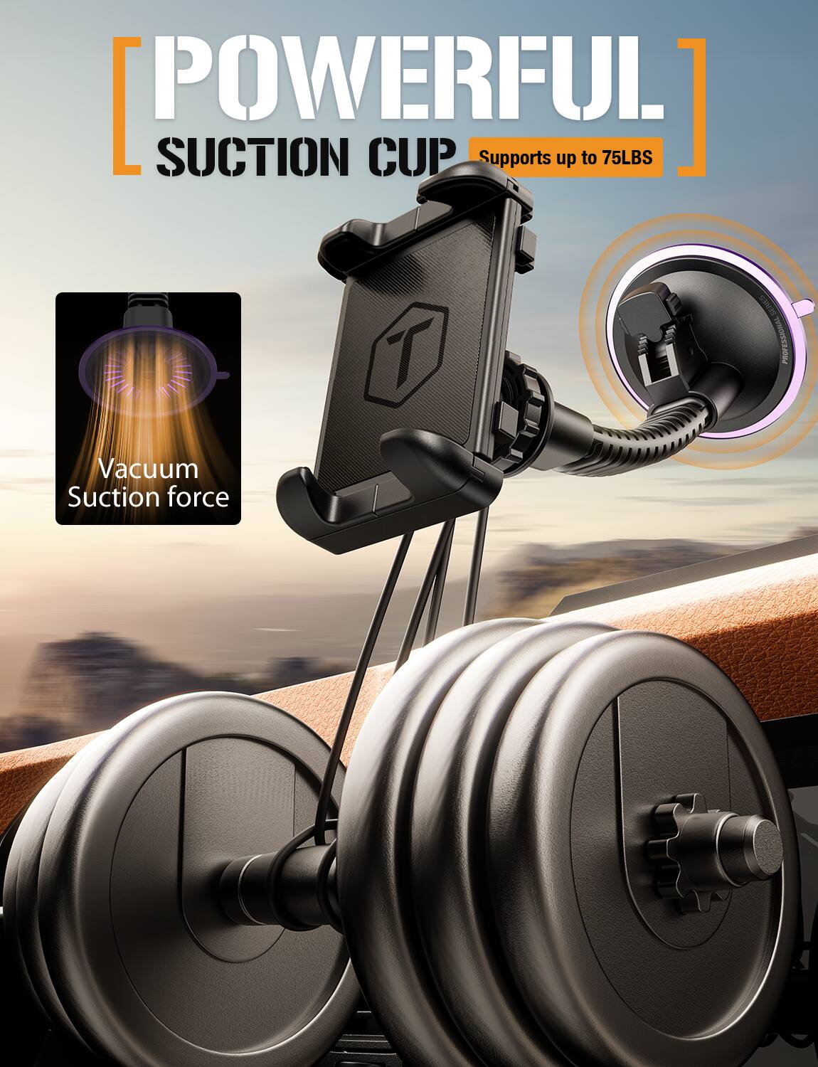 I POWERFUL I SUCTION CUP Supports up to 75LBS T SEINES THNOISSBAP PRO Vacuum Suction Force