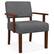Front. Costway - Mid-Century Linen Accent Chair Living Room Chair with Soft Padded Seat & Backrest - Gray.