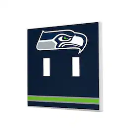 Keyscaper - Seattle Seahawks Stripe Double Toggle Light Switch Plate - Multicolor