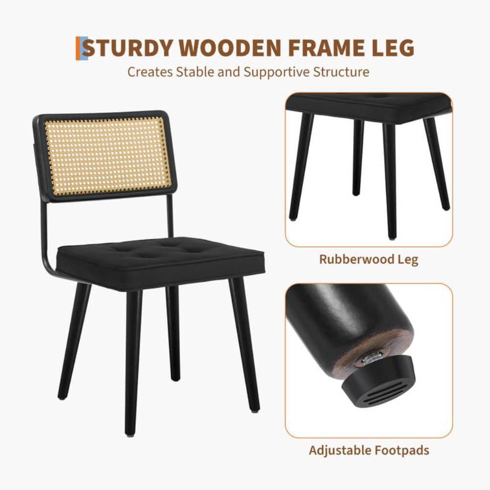 STURDY WOODEN FRAME LEG  
Creates Stable and Supportive Structure  

Rubberwood Leg  

Adjustable Footpads