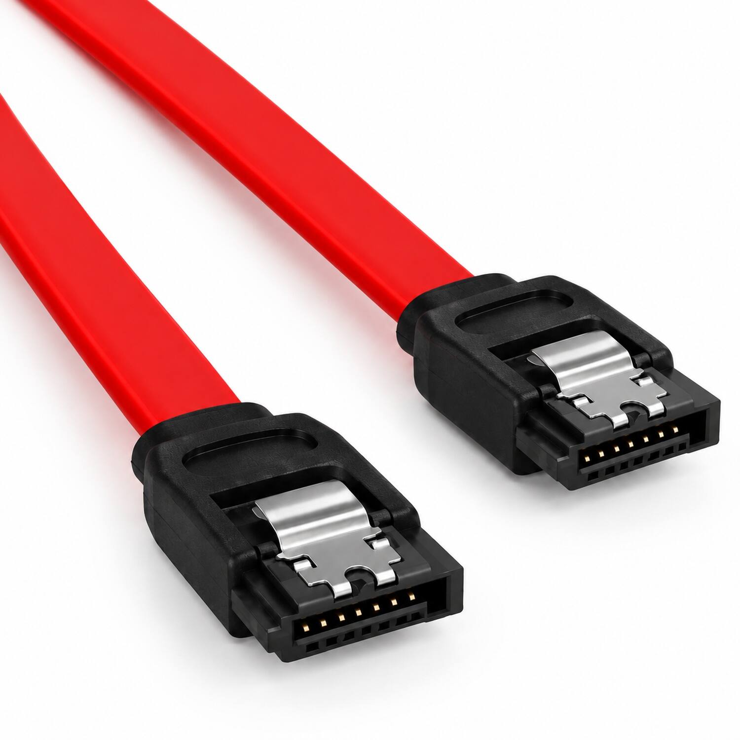 Sanoxy 1m 7 pin 180 Degree Serial ATA Device Cable with Latch Multi ...