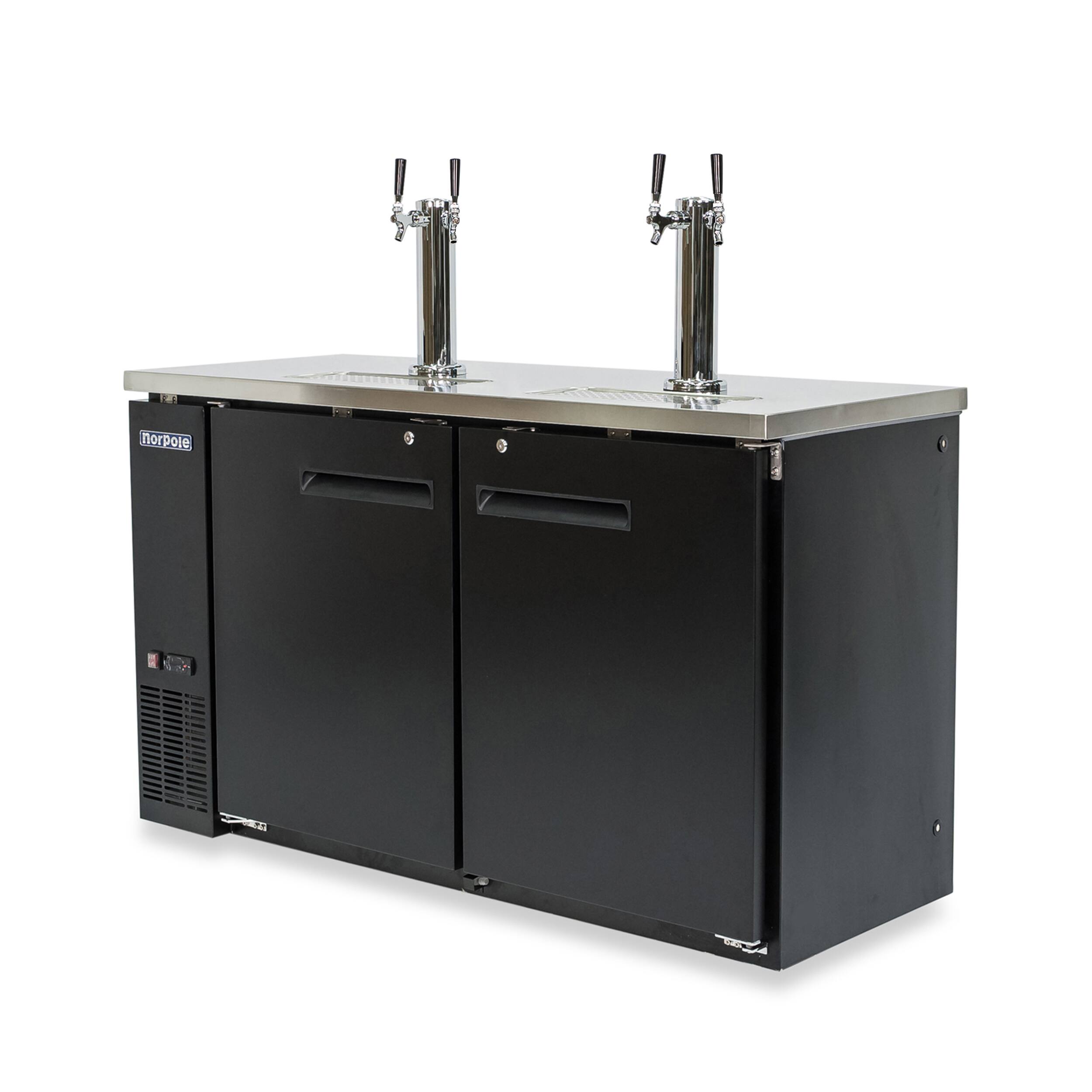 Alt View 2. Magic Chef - Commercial 61 in. 16 cu. ft. 2 Door Direct Draw Beer kegerator Dispenser Tap in Black - Black.