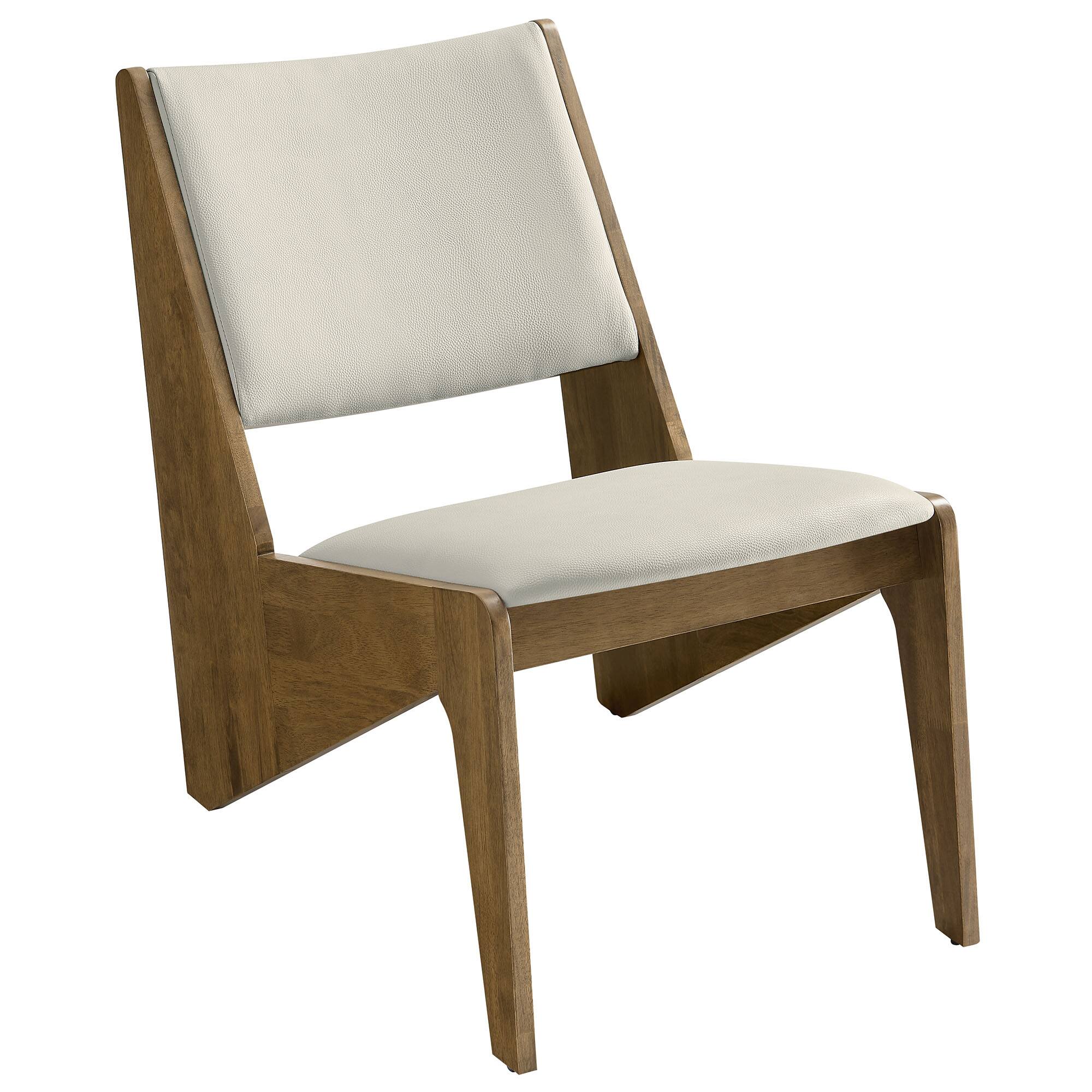 Alt View 2. Modway - Rylina Vegan Leather Accent Chairs Set of 2 by Modway - Weathered Oak Stone.