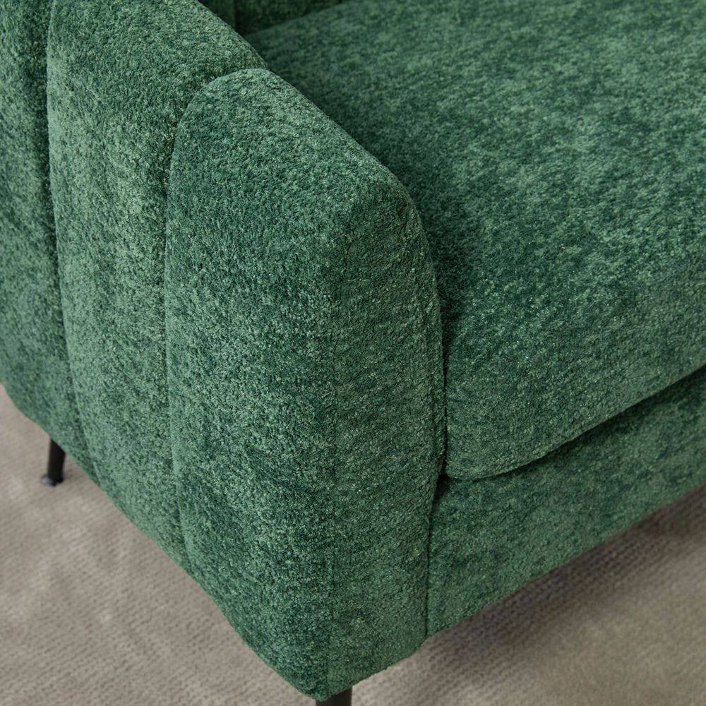 Back. Kadyn - 50.2'' Wide Upholstered Mini Loveseat Accent Couch, Modern Settee with Metal Legs, 2-Seater Sofa for Living Room, Green - Green.