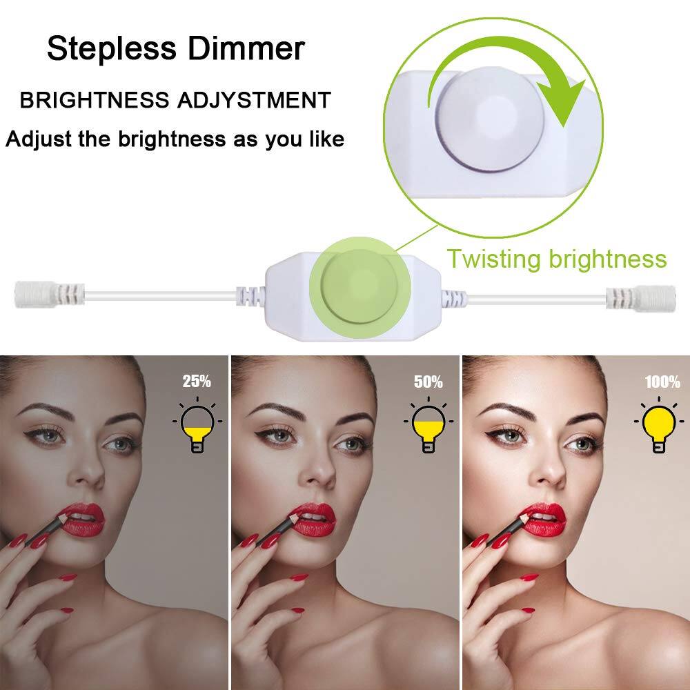 Stepless Dimmer  
BRIGHTNESS ADJUSTMENT  
Adjust the brightness as you like  

Twisting brightness  

25%  
50%  
100%
