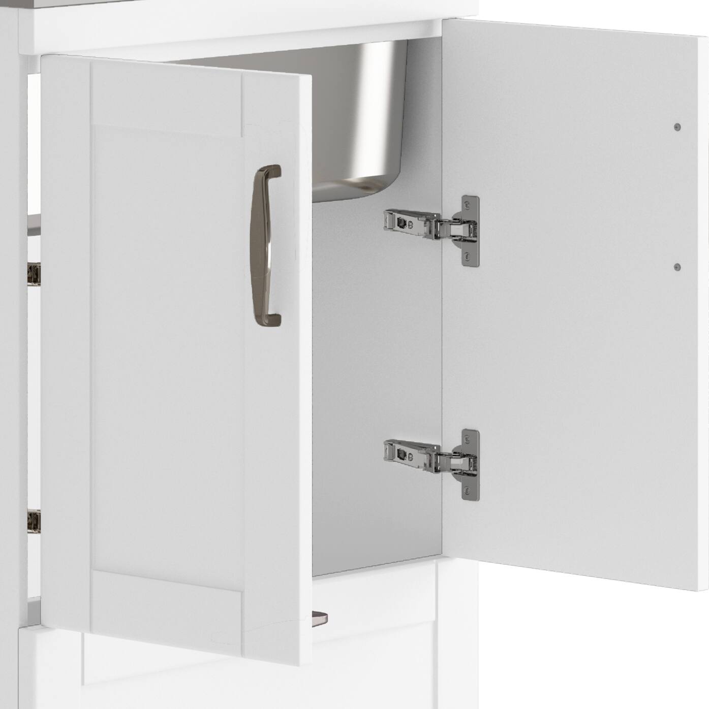 Alt View 4. Simpli Home - Reed All-In-One 24-inch Laundry Utility Sink and Cabinet - Pure White.