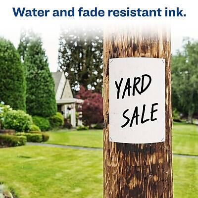 Water and fade resistant ink.

YARD SALE