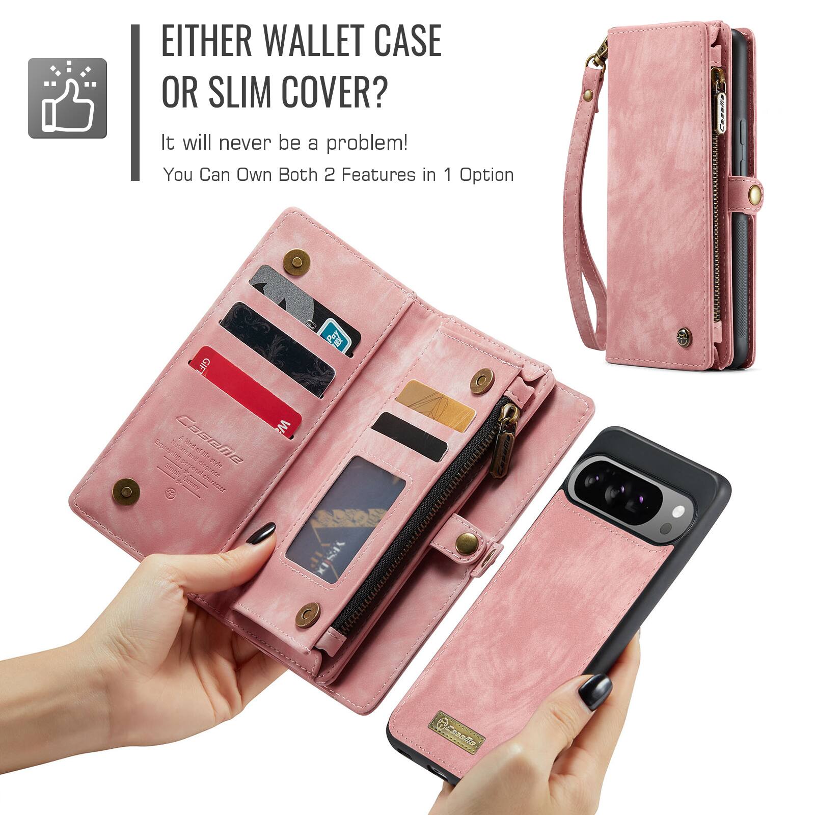 EITHER WALLET CASE OR SLIM COVER?  
It will never be a problem!  
You Can Own Both 2 Features in 1 Option