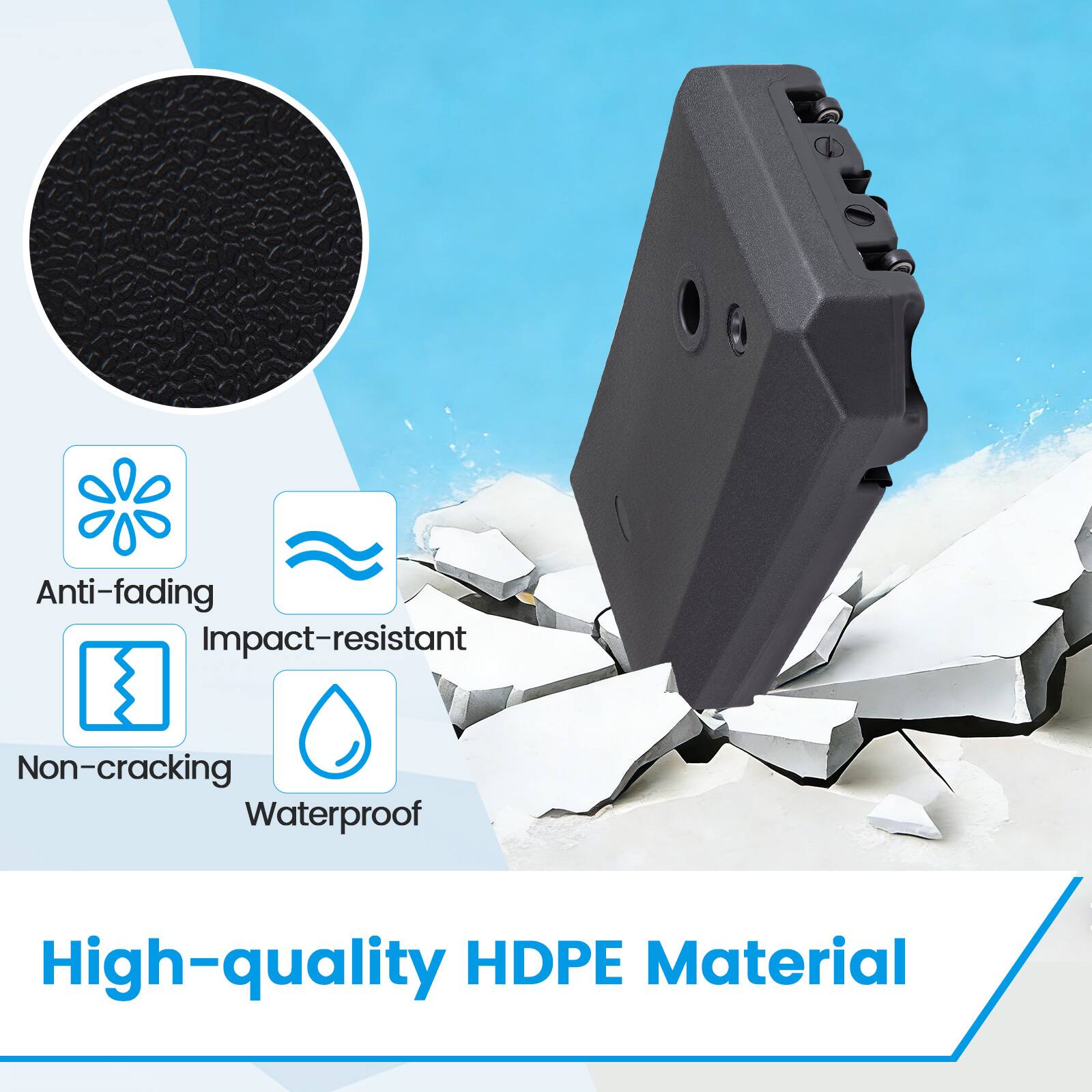 Anti-fading, Impact-resistant, Non-cracking, Waterproof, High-quality HDPE Material