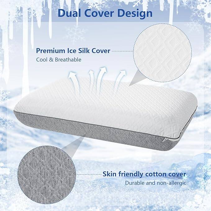 Dual Cover Design

Premium Ice Silk Cover
Cool & Breathable

Skin friendly cotton cover
Durable and non-allergic