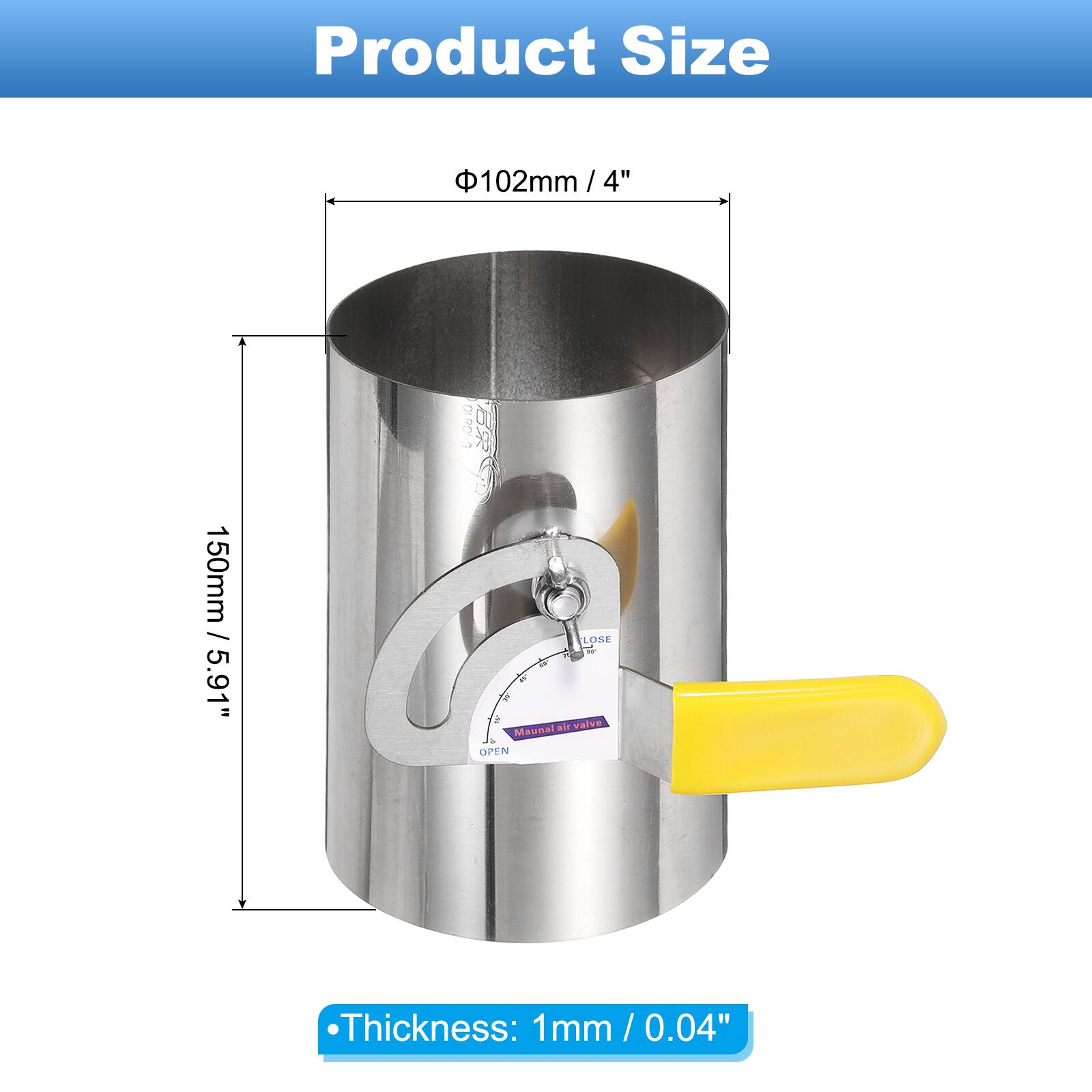 Product Size  
Φ102mm / 4"  
150mm / 5.91"  
Thickness: 1mm / 0.04"