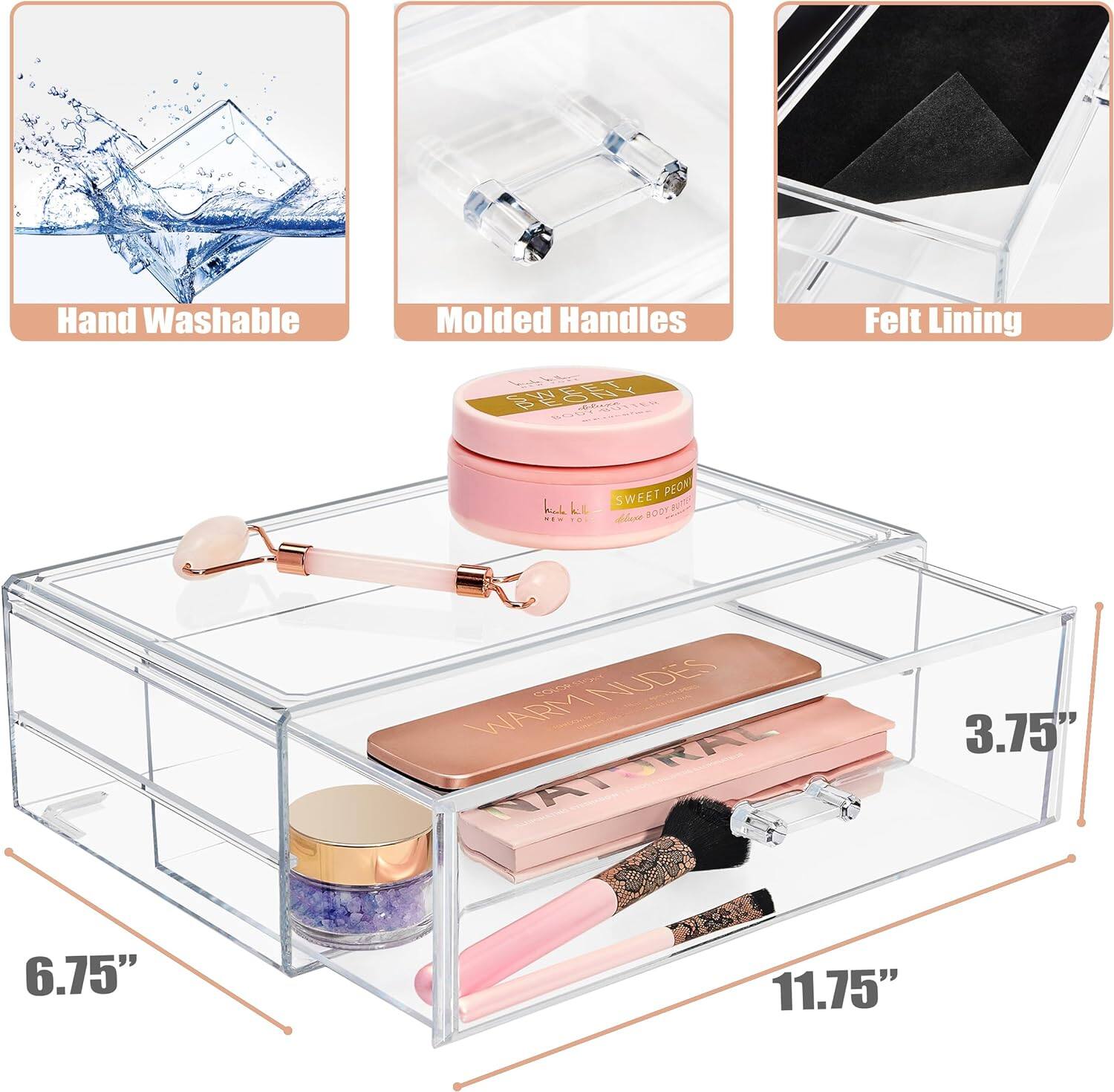 Hand Washable  
Molded Handles  
Felt Lining  

SWEET PEON  
NUDES  
WARM NATURAL  

3.75"  
6.75"  
11.75"