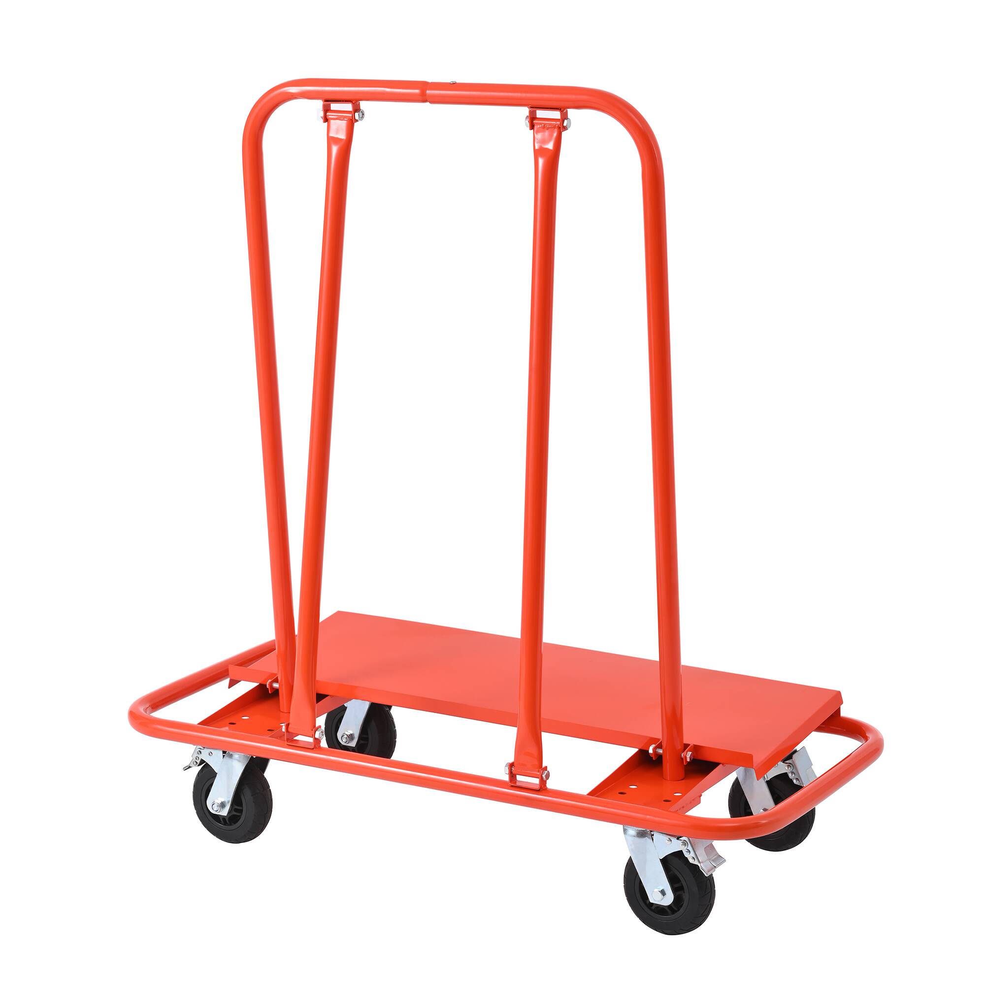 Back. LOVMOR - 3000-Lb Drywall Sheet Cart and Panel Dolly for Material Handling - Orange.
