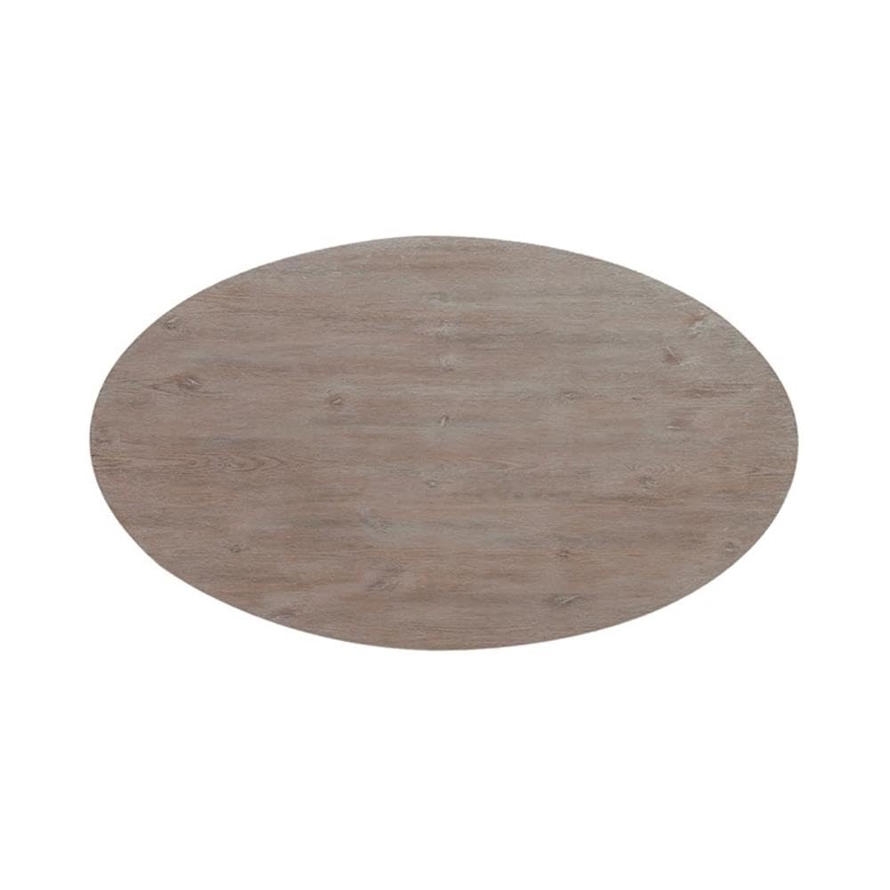 Alt View 1. Liberty Furniture Industries - Greystone Mill Oval Cocktail Table in Stone White Wash w/ Wirebrush Distressing - Gray.
