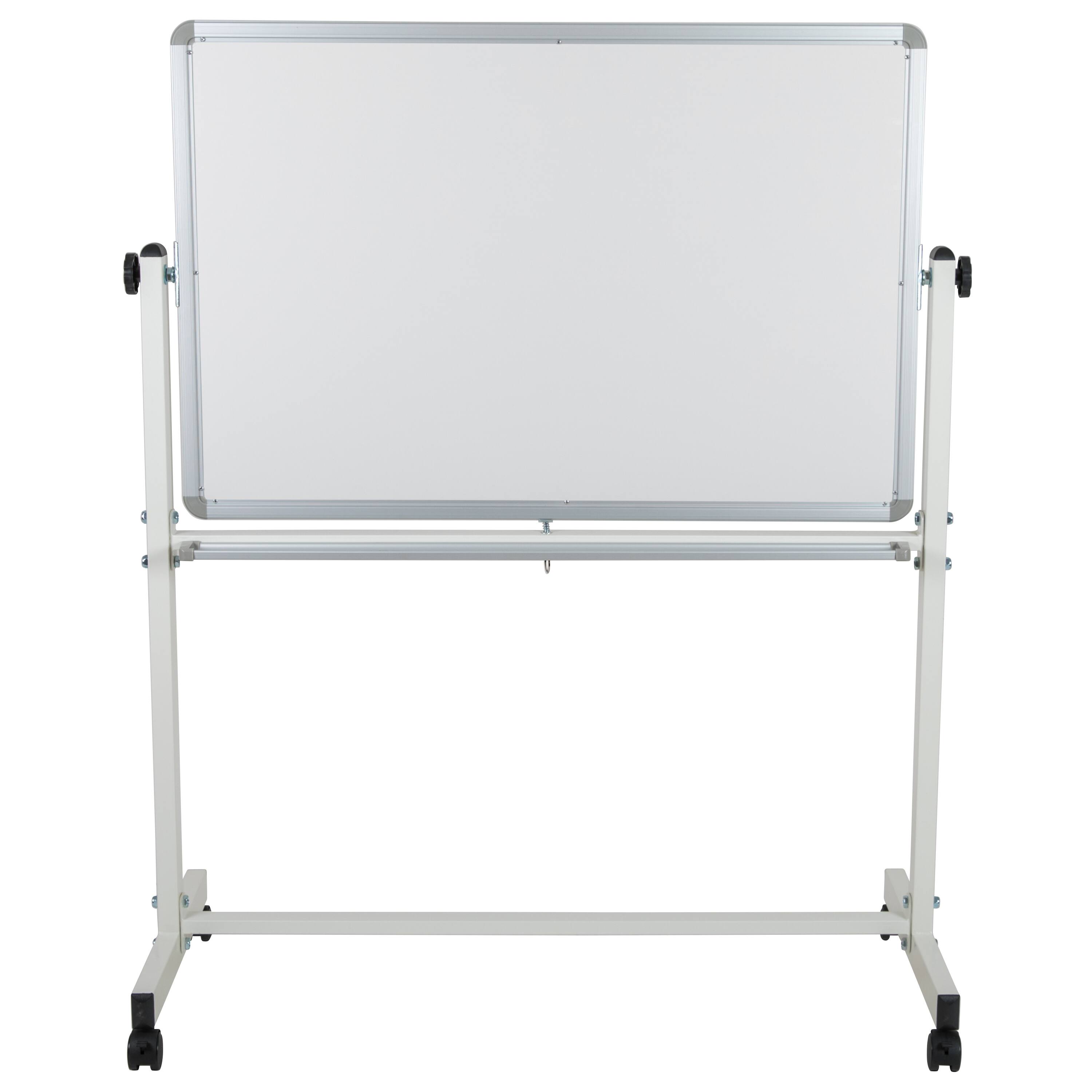 Alt View 5. Emma + Oliver - Double-Sided Mobile White Board Stand with Pen Tray - White.