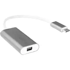 Front. Rocstor - Rocstor USB-C to Mini DisplayPort Adapter - Premium USB-C to Mini DisplayPort® Adapter with HBR3 - USB C to Mini - Gray Aluminum.