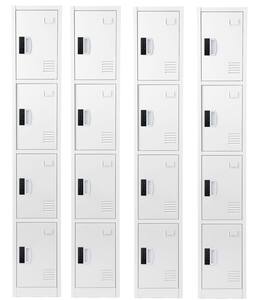 AdirOffice - Storage Locker 629-Series 72" H 4-Tier Steel Digital Lock 4-Shelf Locker, 4/Pack - White