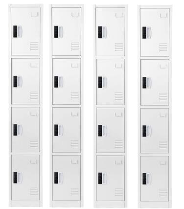 Front. AdirOffice - Storage Locker 629-Series 72" H 4-Tier Steel Digital Lock 4-Shelf Locker, 4/Pack - White.