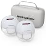 NICEGREEN - S21 Double Electric Hands-Free Wearable Breast Pumps with Carrying Bag and Flange Inserts - Blue