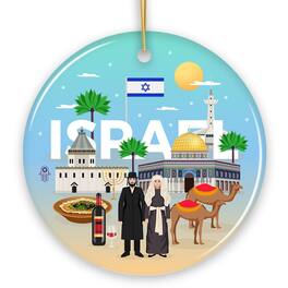 OrnamentallyYou - Israel Heritage and Culture Christmas Ornament Religious Jewish Icons and Star of David - Multi-colored