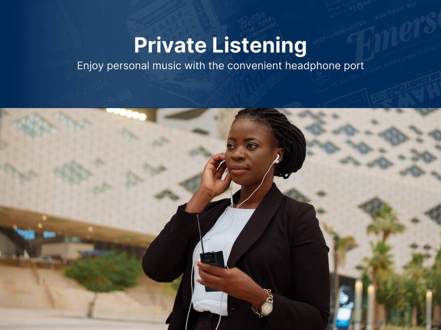 Private Listening

Enjoy personal music with the convenient headphone port