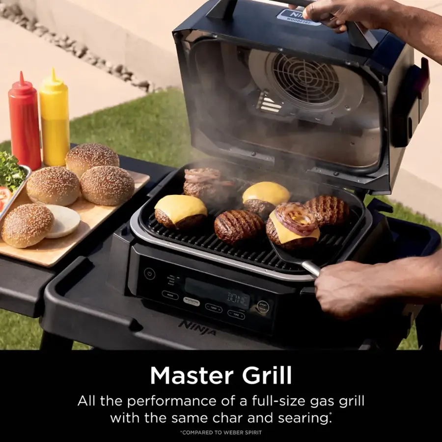 Master Grill: All the performance of a full-size gas grill with the same char and searing. Compared to Weber Spirit.