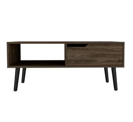 Hivvago - 40 Inch Coffee Table With Drawer And Shelf - Brown
