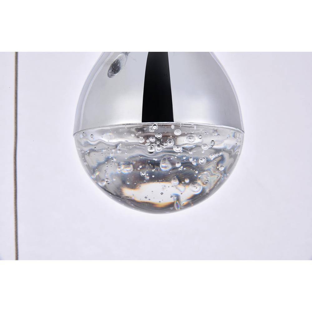 Alt View 1. Elegant Lighting - Amherst Collection LED 3-light chandelier 12in x 9in chrome finish - Chrome.