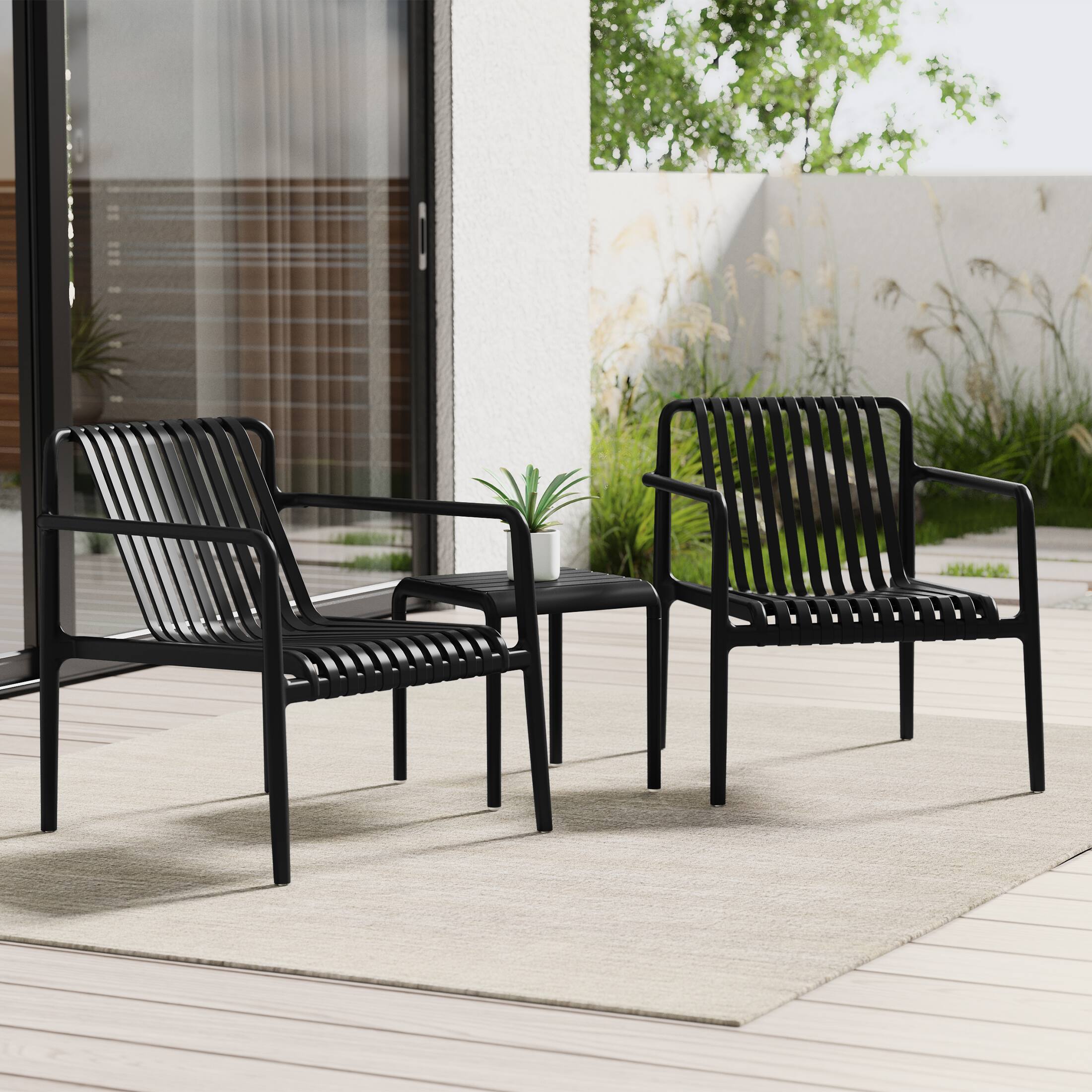 WestinTrends Playa Outdoor Modern Stackable Plastic Patio Club ...