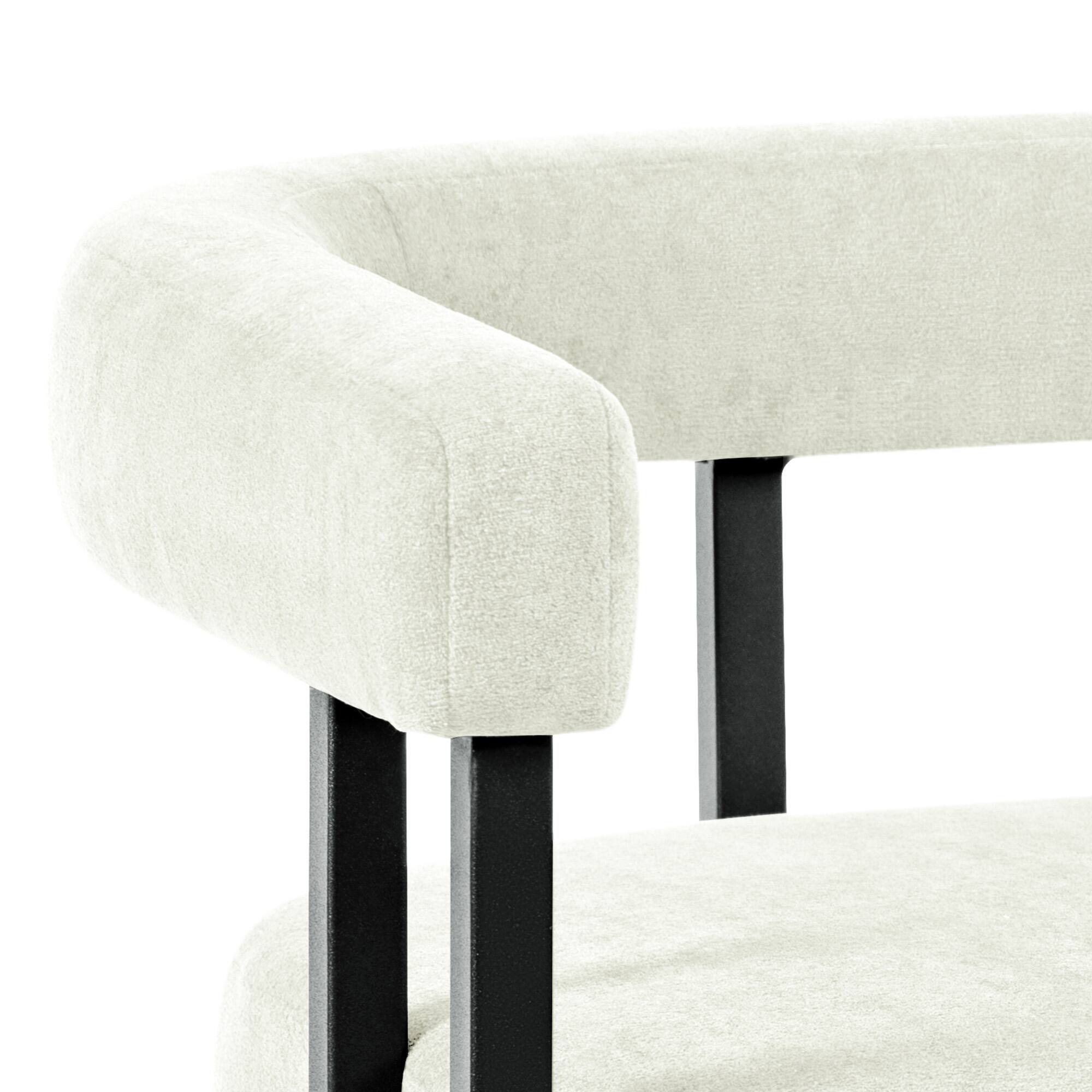 Back. KERDOM - 26'' Height Cloud Velvet Pub Bar Seats, Kitchen Island Stools with Arms Bar Stools Set of 2, Counter Padded High Chair - Pearl White.