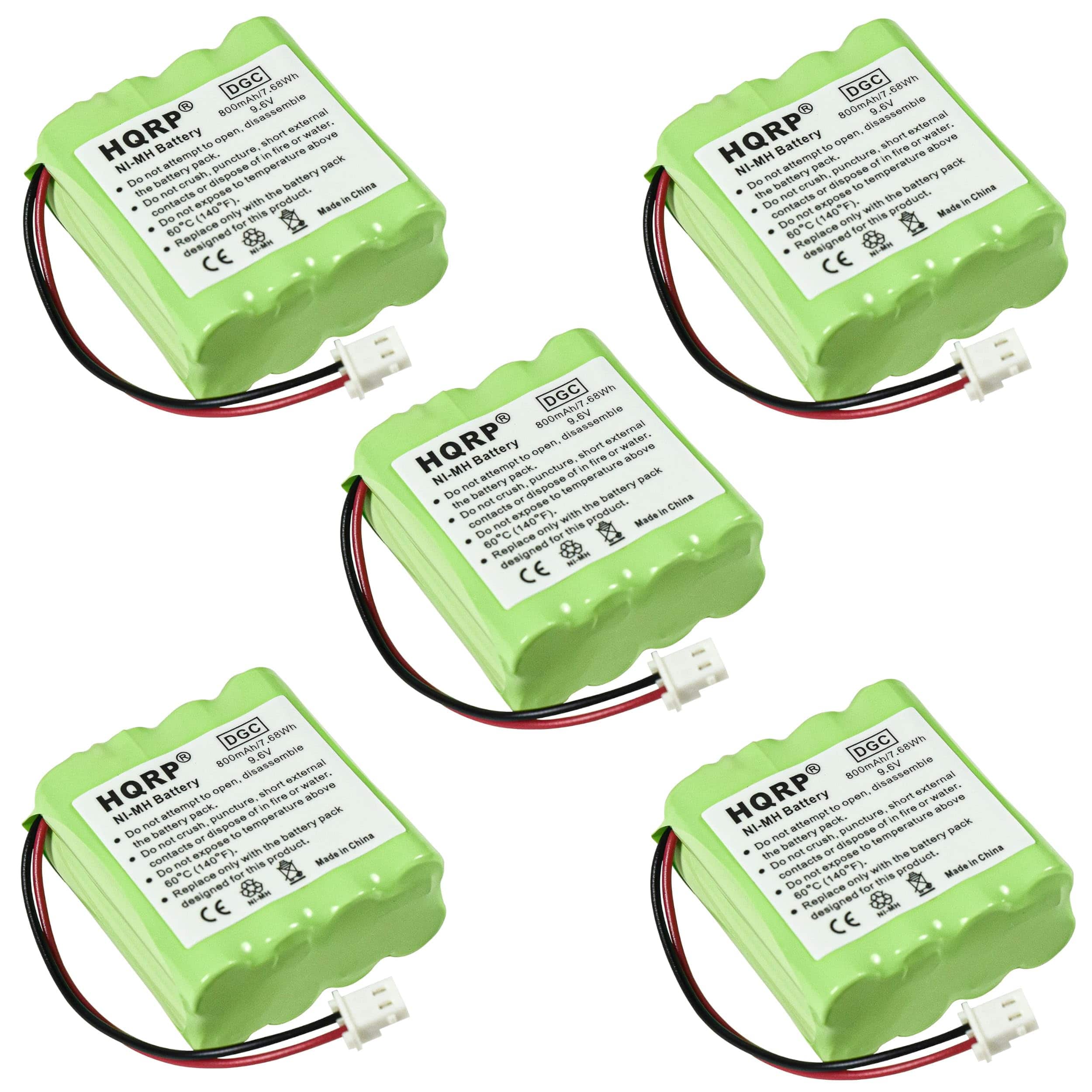HQRP - 5-Pack 9.6 V 800 mAh Ni-MH Replacement Battery for Dogtra BP-2T 1800NC 2000NC 2200NCP Transmitter