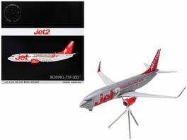 GeminiJets - Boeing 737-300 Commercial Aircraft Jet2 (G-GDFG) Tail Gemini 200 Series 1/200 & Airplane - Gray Metallic with Red