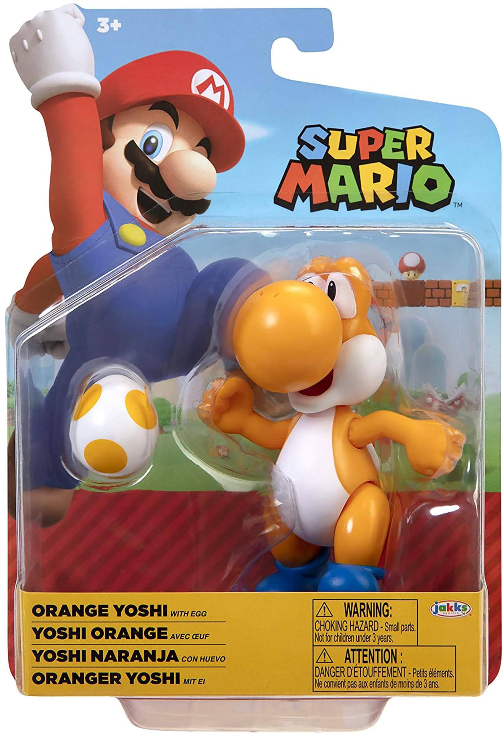 3+  
SUPER MARIO™  

ORANGE YOSHI WITH EGG  
YOSHI ORANGE AVEC OEUF  
YOSHI NARANJA CON HUEVO  
ORANGER YOSHI MIT EI  

WARNING: CHOKING HAZARD - Small parts. Not for children under 3 years.  
ATTENTION: DANGER D'ÉTOUFFEMENT - Petits éléments. Ne convient pas aux enfants de moins de 3 ans.