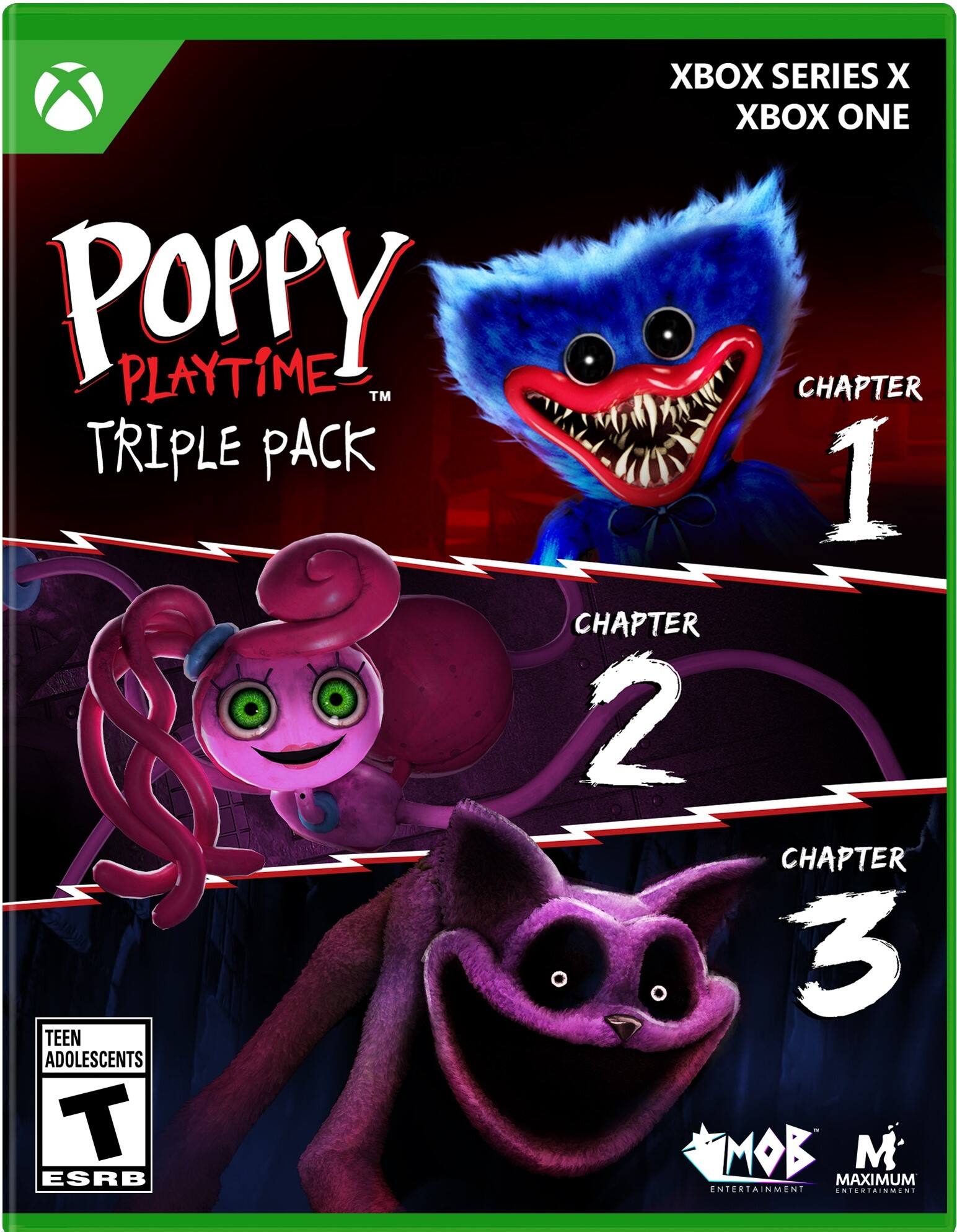 Poppy Playtime: Triple Pack (Teen & Adolescents) ESRB XBX Series X/One Chapter 1, Chapter 2, Chapter 3 (Maximum Entertainment) - T (Teen 13+)